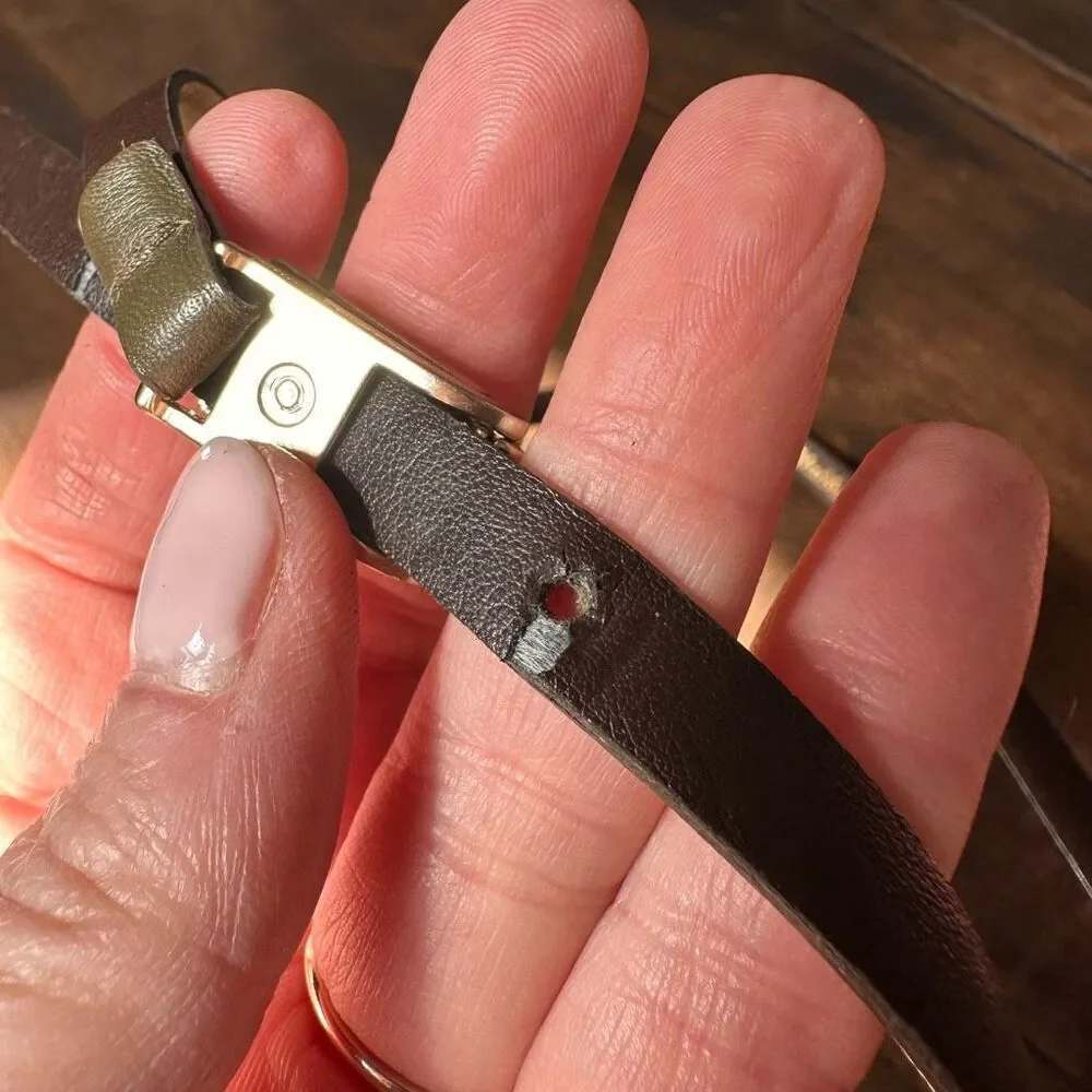 MaxMara Thin‎ Olive Green Leather Belt Size 40
